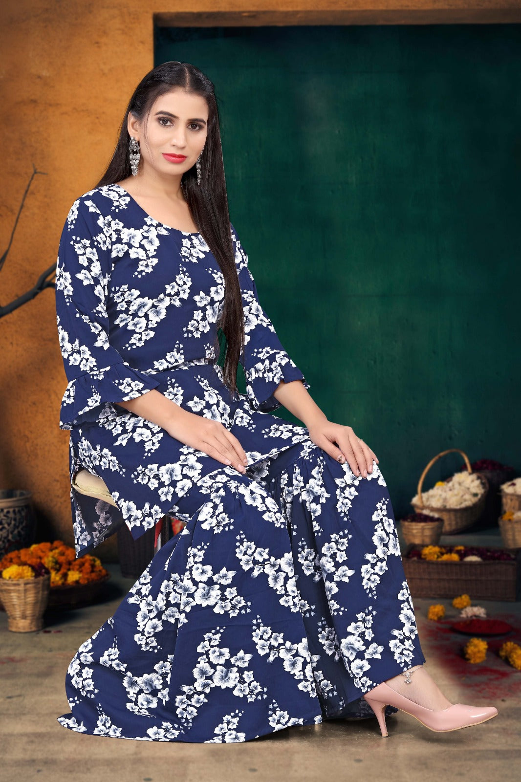 COMFORTABLE CREPE PRINTED GARARA FOR DAILY WEAR.