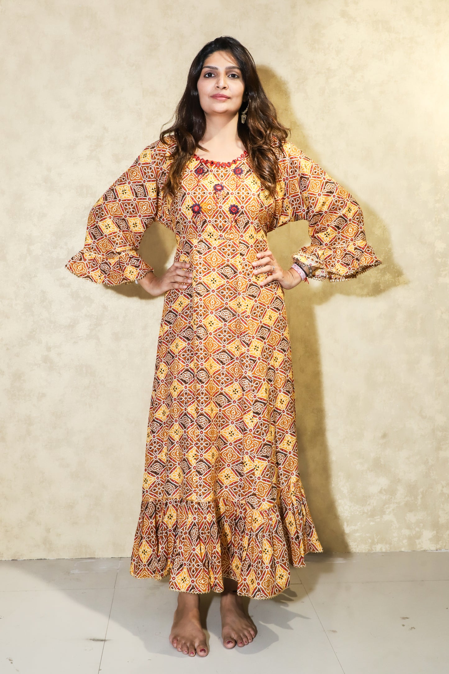 MKG2 COTTON PRINTED Long Gown