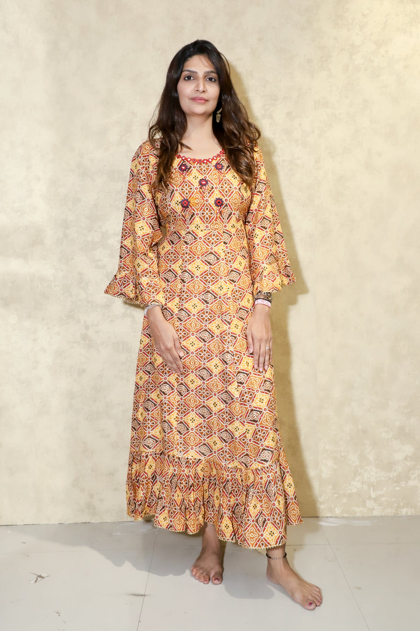MKG2 COTTON PRINTED Long Gown