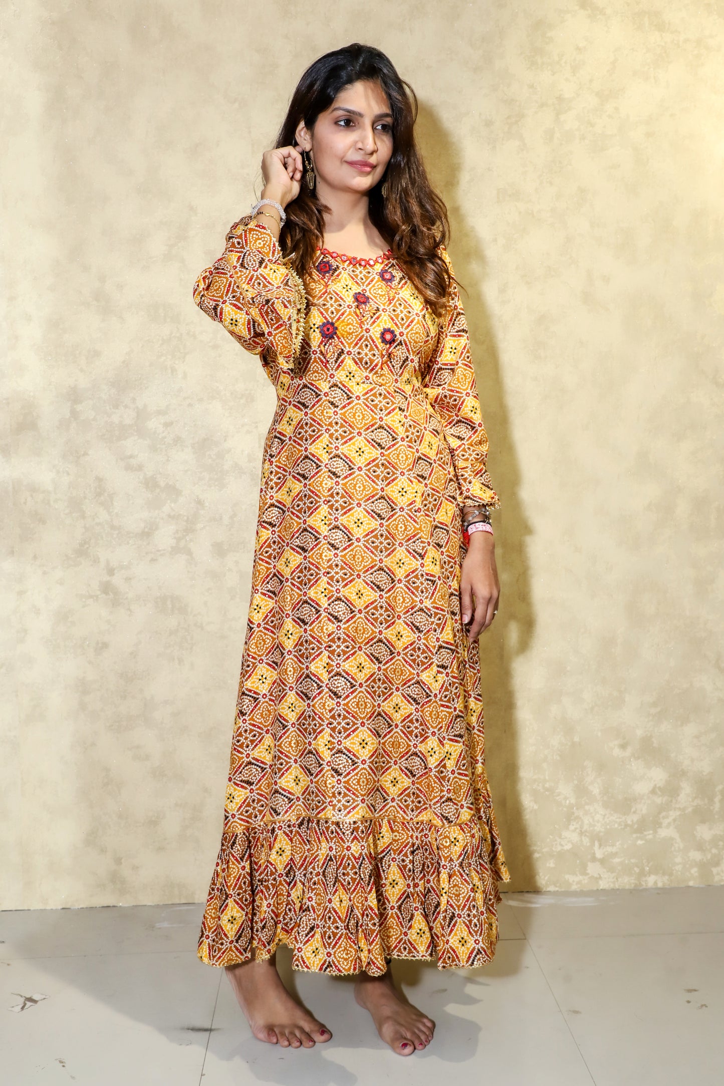 MKG2 COTTON PRINTED Long Gown