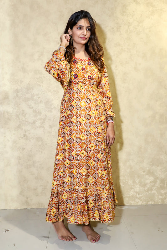 MKG2 COTTON PRINTED Long Gown