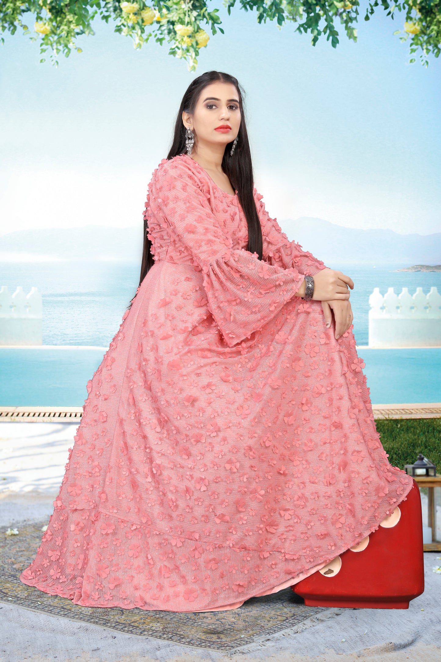 LOOK BEAUTIFUL IN BEAUTIFUL PINK GOWN