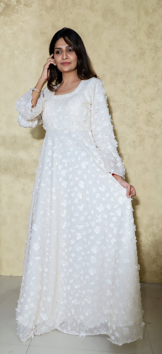 MKG5 FLORAL-DOLL WHITE GOWN